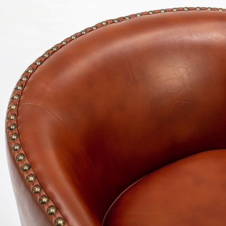 Trenton Swivel Arm Chair - Caramel - Home Elegance USA