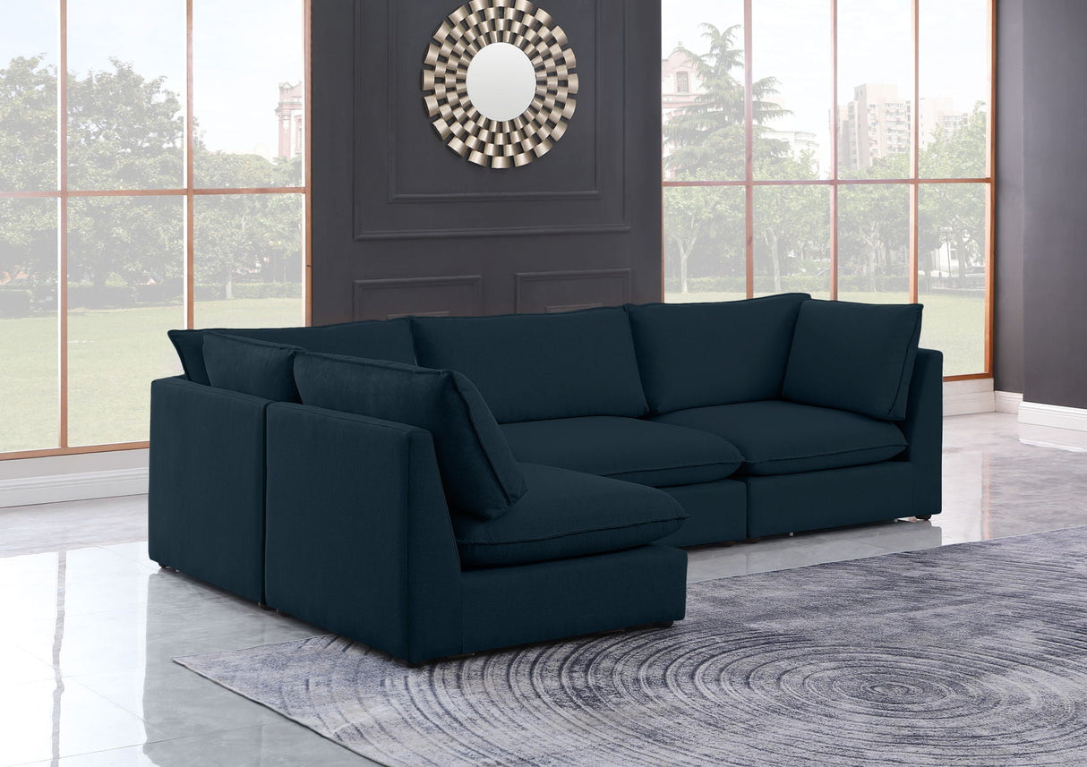 Mackenzie - Modular Sectional 4 Piece - Navy - Fabric - Home Elegance USA