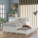 Twin size Platform Bed with Trundle, White - Home Elegance USA