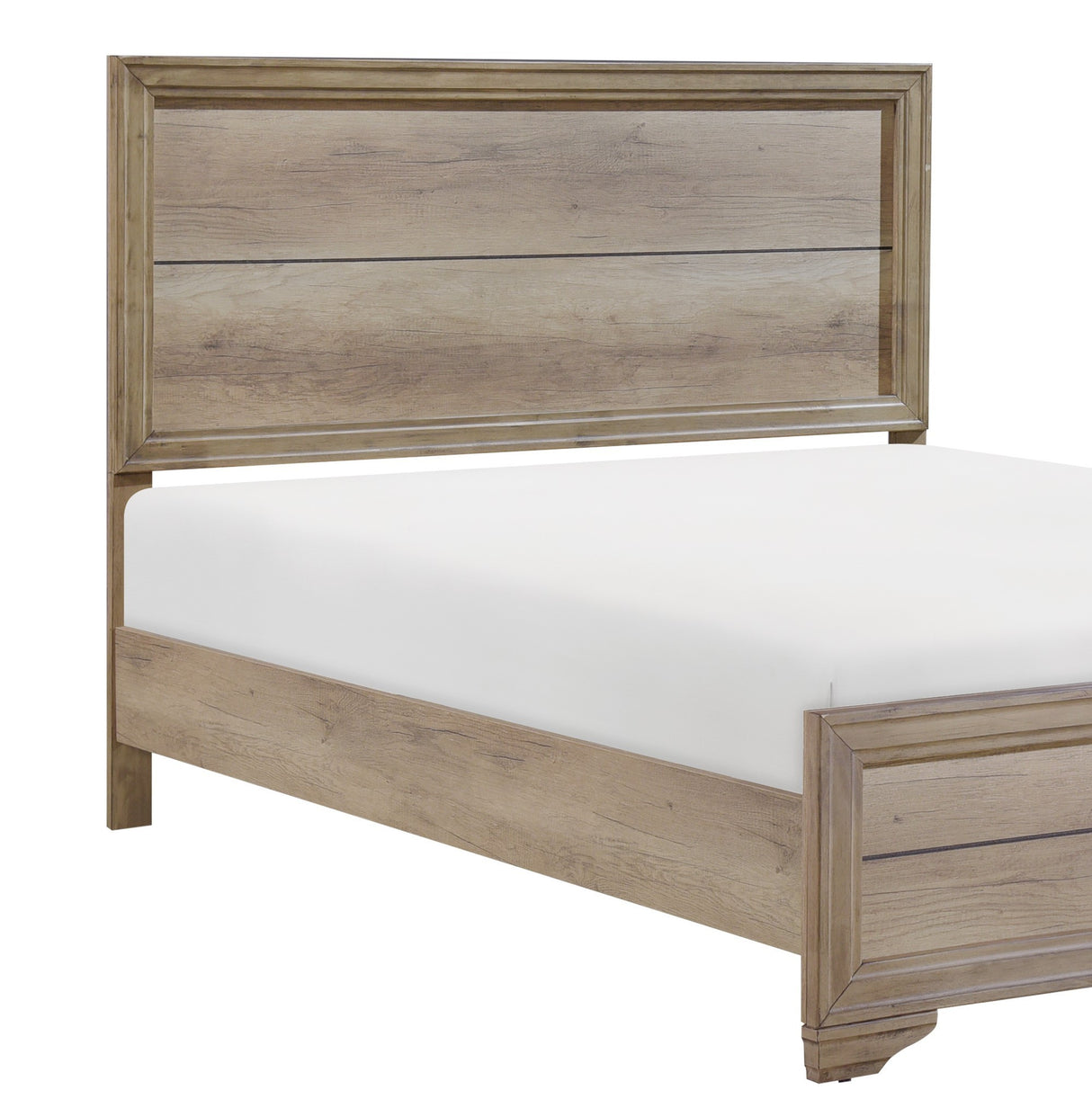 Contemporary Natural Finish 1pc Full Size Bed Premium Melamine Board Wooden Bedroom Furniture - Home Elegance USA