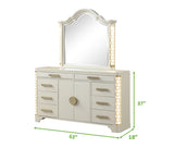 Jasmine Dresser with side LED lightning made with Wood in Beige - Home Elegance USA