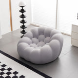 Modern Upholstered fabric lazy sofa chair，gray Home Elegance USA