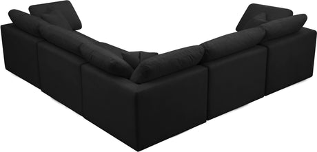 Plush - Cloud 5 Piece Modular Sectional - Black - Home Elegance USA