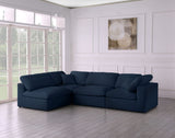 Serene - Cloud Modular Sectional 4 Piece - Navy - Home Elegance USA