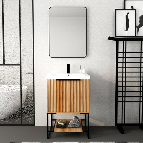 24 Inch Freestanding Bathroom Vanity With Resin Basin,24x18,(W99951313)