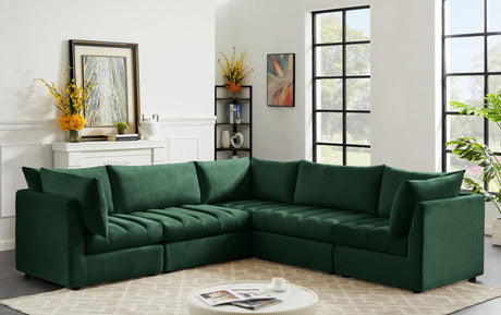 Jacob - Modular Sectional 5 Piece - Green - Fabric - Home Elegance USA