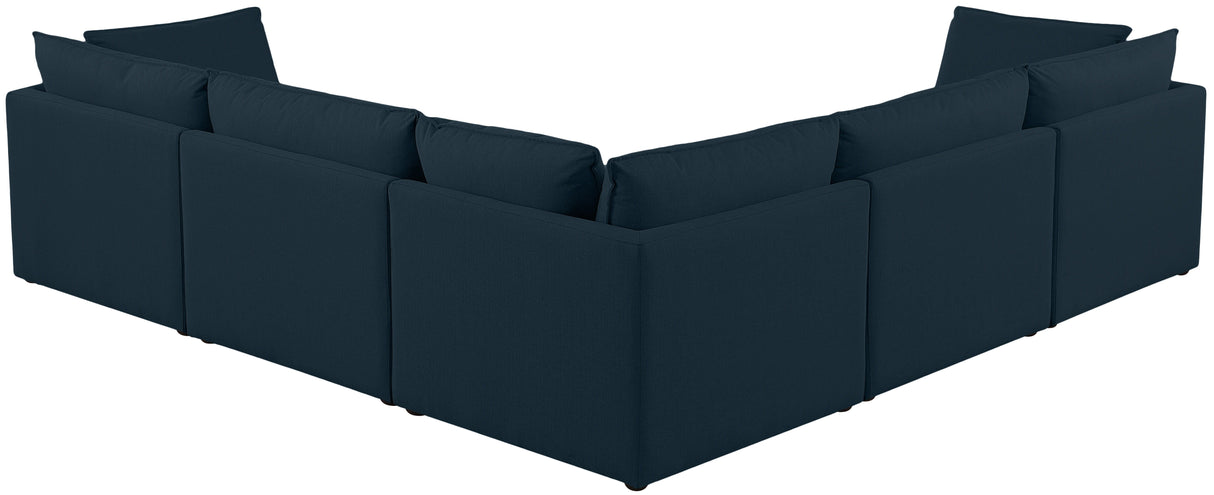 Mackenzie - Modular Sectional 5 Piece - Navy - Modern & Contemporary - Home Elegance USA