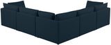 Mackenzie - Modular Sectional 5 Piece - Navy - Modern & Contemporary - Home Elegance USA