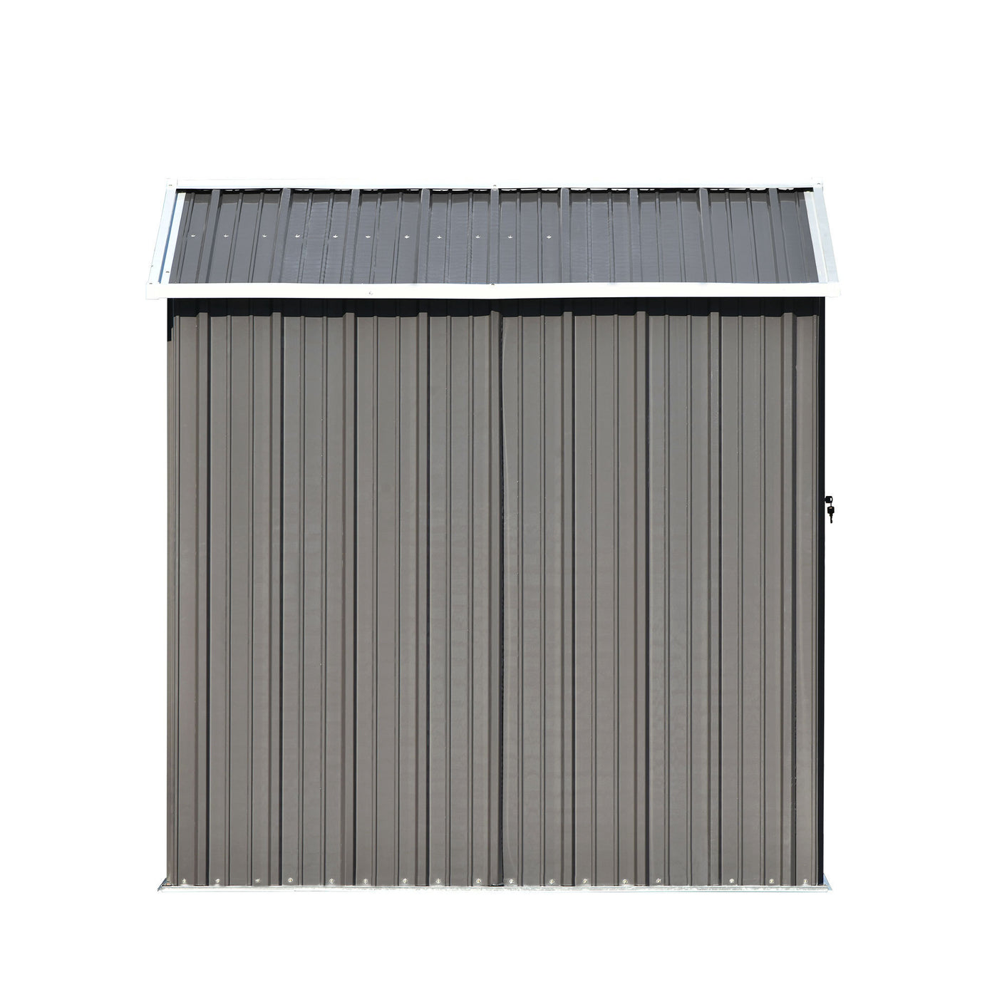 TOPMAX Patio 8ft x6ft Bike Shed Garden Shed, Metal Storage Shed with Lockable Doors, Tool Cabinet with Vents and Foundation Frame for Backyard, Lawn, Garden, Gray