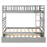 Orisfur. Twin Bunk Beds for Kids with Safety Rail and Movable Trundle bed