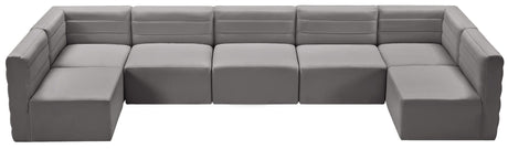 Quincy - Modular Sectional 7 Piece - Grey - Fabric - Home Elegance USA