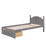 Full Over Twin & Twin Bunk Bed, Velvet Triple Bunk Bed with Drawers and Guardrails, Gray - Home Elegance USA