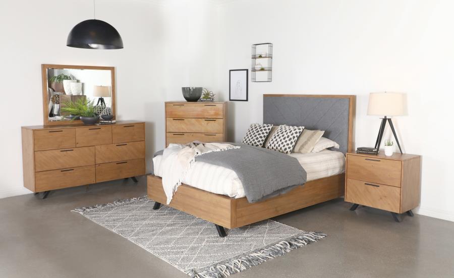 Taylor - Queen Bed 4 Piece Set - Light Brown - Home Elegance USA