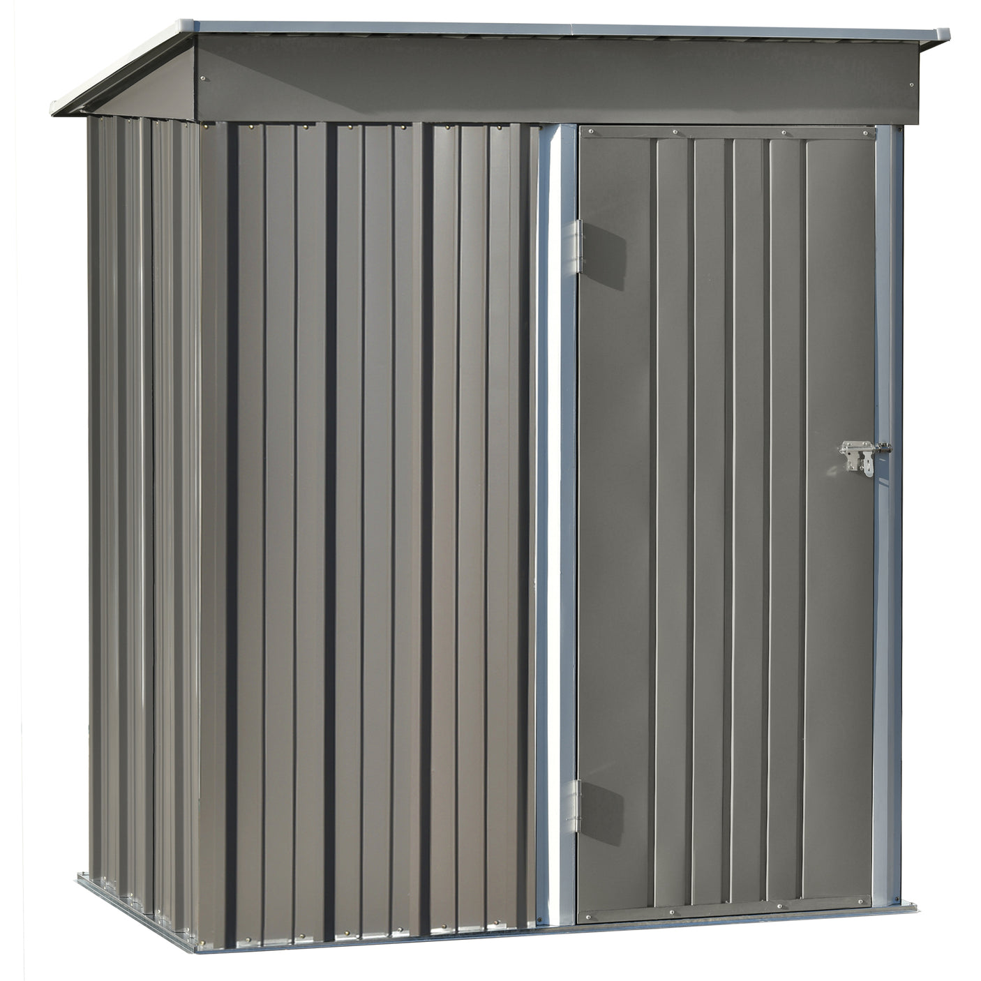 TOPMAX Patio 5ft Wx3ft. L Garden Shed, Metal Lean-to Storage Shed with Adjustable Shelf and Lockable Door, Tool Cabinet for Backyard, Lawn, Garden, Gray