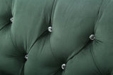 Russell Tufted Upholstery Sofa Finished in Velvet Fabric in Green Home Elegance USA