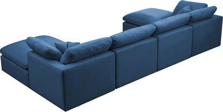 Plush - Cloud Modular Sectional Standart 6 Piece - Navy - Fabric - Modern & Contemporary - Home Elegance USA