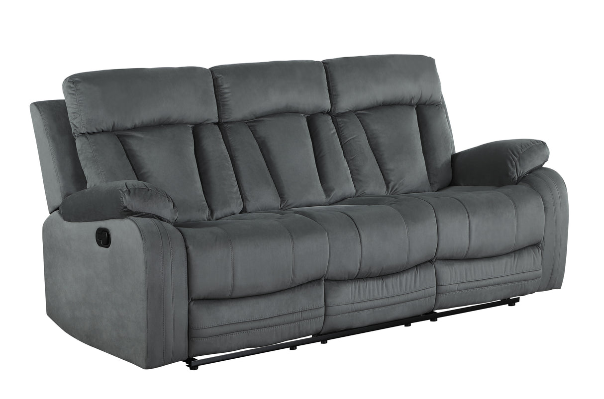 Global United Reclining Transitional Microfiber Fabric Sofa