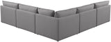 Mackenzie - Modular Sectional 5 Piece - Gray - Fabric - Modern & Contemporary - Home Elegance USA