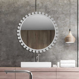 Uttermost Cyra White Round Mirror - Home Elegance USA