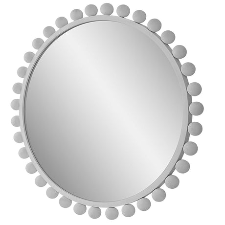 Uttermost Cyra White Round Mirror - Home Elegance USA