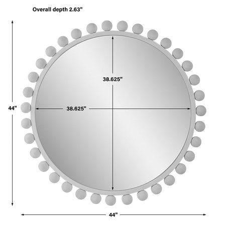Uttermost Cyra White Round Mirror - Home Elegance USA