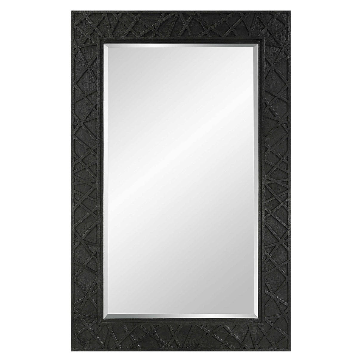 Uttermost Everest Satin Black Mirror - Home Elegance USA