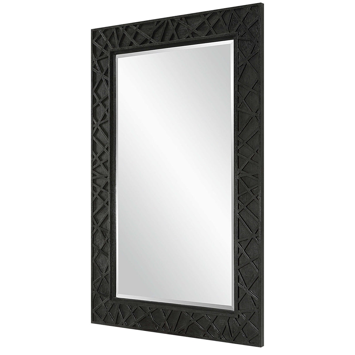 Uttermost Everest Satin Black Mirror - Home Elegance USA