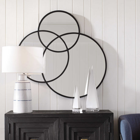 Uttermost Droplet Black Circle Mirror - Home Elegance USA