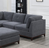 Ash Grey Chenille Fabric Modular Sectional 6pc Set Living Room Furniture Corner Sectional Couch 3x Corner Wedge 2x Armless Chairs and 1x Ottoman Tufted Back | Home Elegance USA