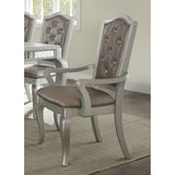 ACME Francesca Arm Chair (Set-2) in Silver PU & Champagne 62083 - Home Elegance USA
