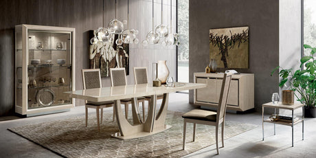 Esf Furniture - Elite Ivory With Ambra 7 Piece Dining Room Set W-1Ext - Elite2Drbuffetivory-7Set