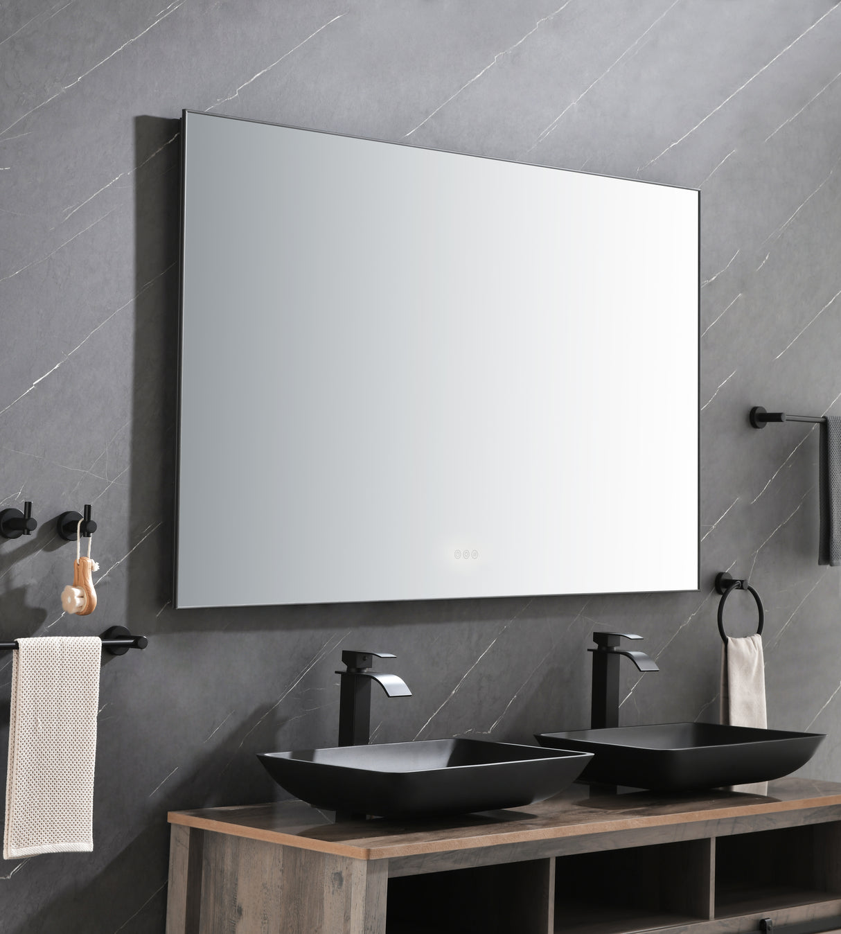 LED Mirror Bathroom Vanity Mirror with Back Light, Wall Mount Anti-Fog Memory Large Adjustable Vanity Mirror