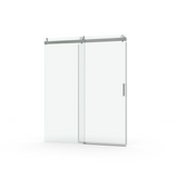 Elan 56 to 60 in. W x 76 in. H Sliding Frameless Soft-Close Shower Door with Premium 3/8 Inch (10mm) Thick Tampered Glass in Brushed Nickel 22D01-60BN