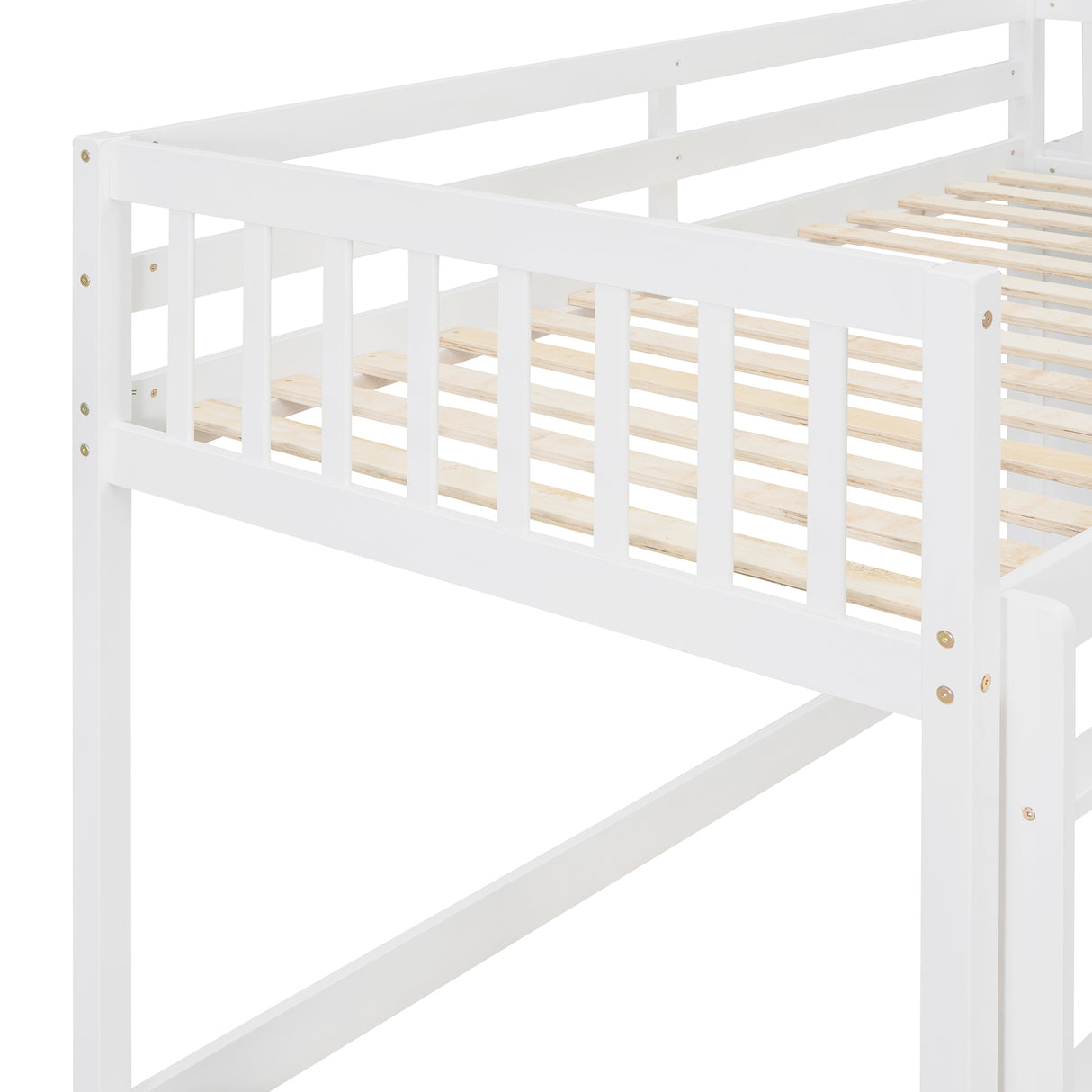 Twin over Twin Bunk Bed with 4 Drawers and 3 Shelves-White（OLD SKU: LP000067AAK） - Home Elegance USA