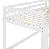 Twin over Twin Bunk Bed with 4 Drawers and 3 Shelves-White（OLD SKU: LP000067AAK） - Home Elegance USA