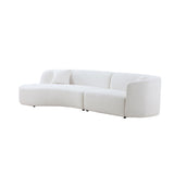 Luxury Modern Style Living Room Upholstery Curved Sofa with Chaise 2-Piece Set, Left Hand Facing Sectional,  Boucle Couch, White - Home Elegance USA