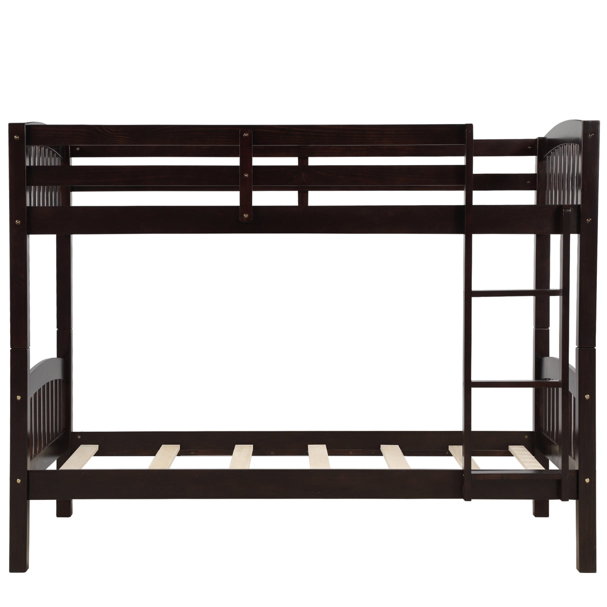 Twin Over Twin Bunk Bed with Ladder,Espresso ( OLD SKU: LP000066AAP) - Home Elegance USA