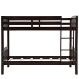 Twin Over Twin Bunk Bed with Ladder,Espresso ( OLD SKU: LP000066AAP) - Home Elegance USA