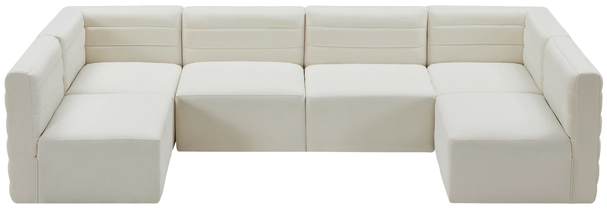 Quincy - Modular Sectional 6 Piece - Cream - Fabric - Home Elegance USA