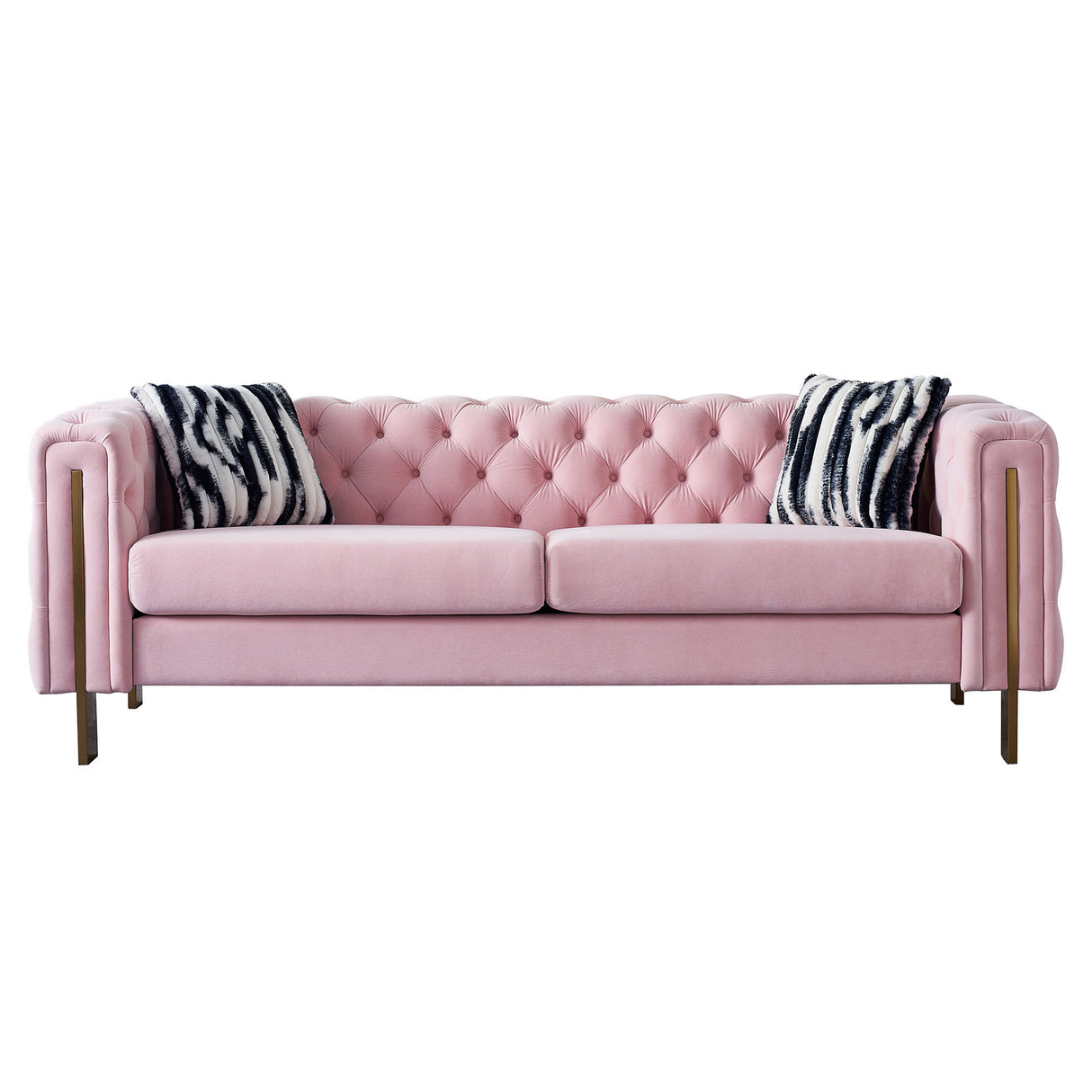 Modern velvet sofa PINK color - Home Elegance USA