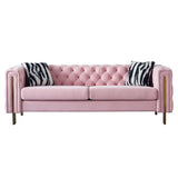 Modern velvet sofa PINK color - Home Elegance USA