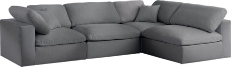 Serene - Cloud Modular Sectional 4 Piece - Grey - Fabric - Home Elegance USA