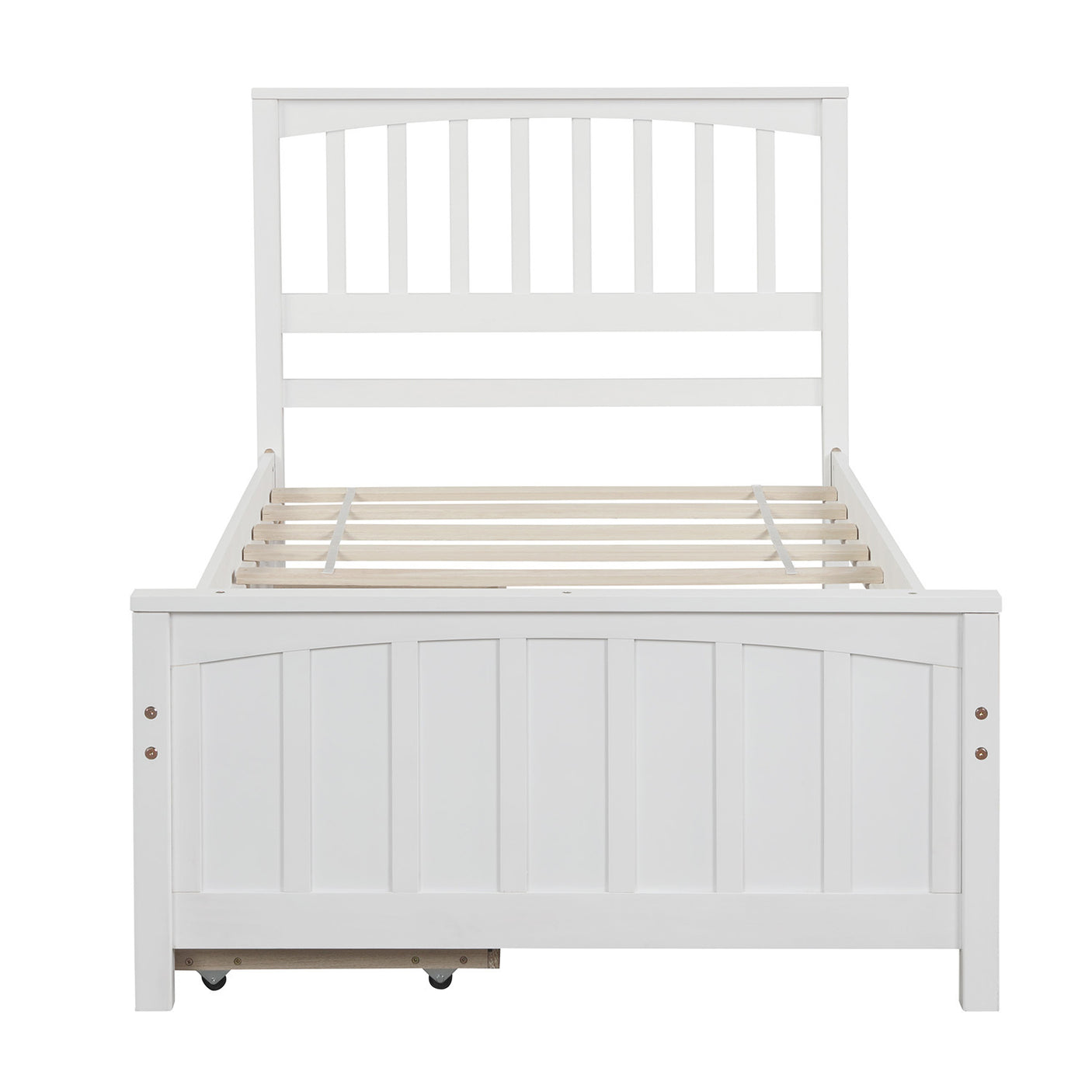 Twin size Platform Bed with Two Drawers, White - Home Elegance USA