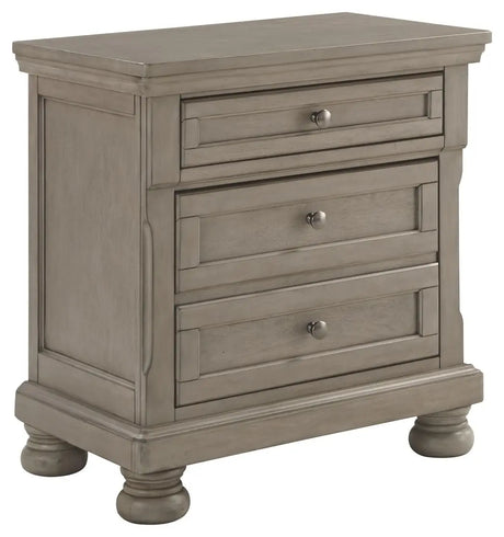 Lettner - Light Gray - King Panel Storage Bed - 7 Pc. - Dresser, Mirror, King Bed, 2 Nightstands | Ashley