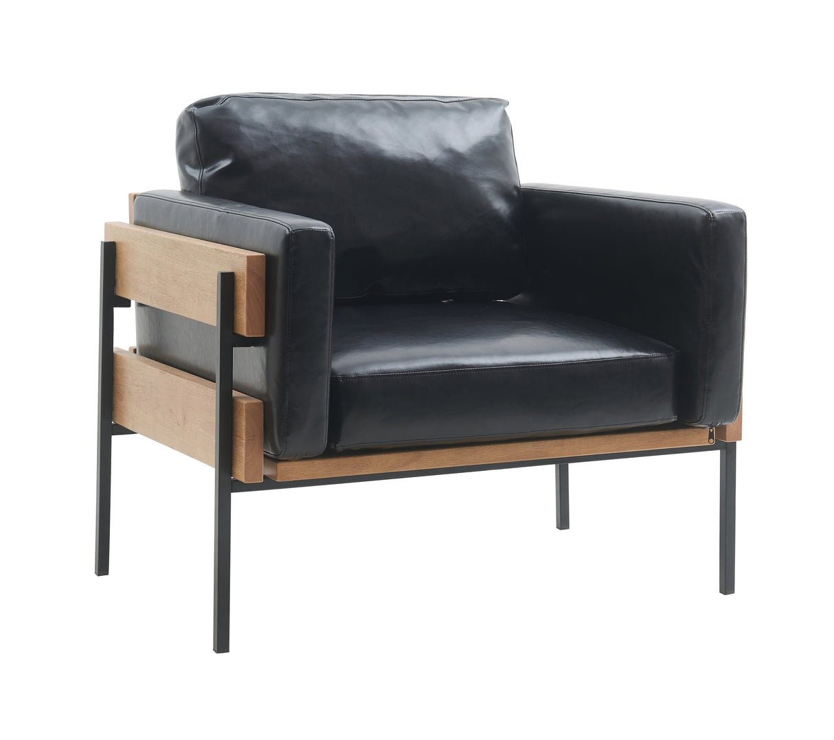 High quality sofa chair living room black color PU leather chair soft single leisure armchair - Home Elegance USA