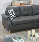 Living Room Corner Sectional Blue Grey Polyfiber Chaise sofa Reversible Sectional - Home Elegance USA