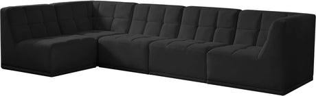 Relax - Modular Sectional 5 Piece - Black - Fabric - Home Elegance USA