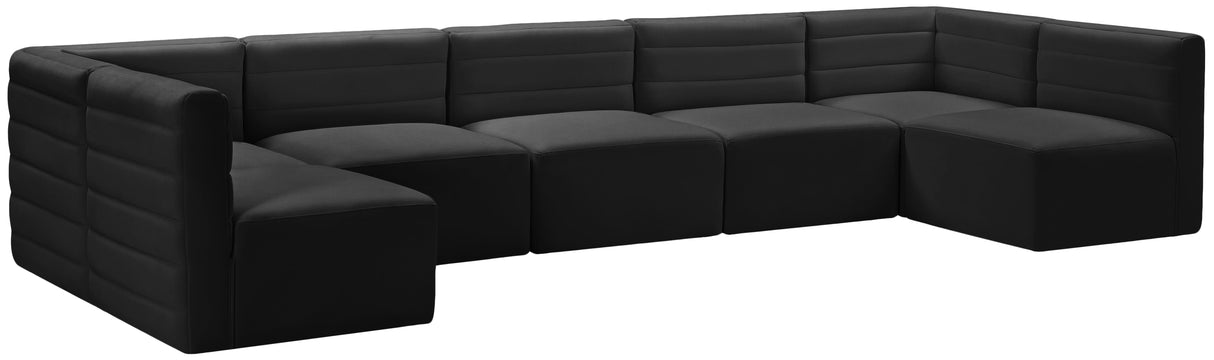 Quincy - Modular Sectional 7 Piece - Black - Fabric - Home Elegance USA