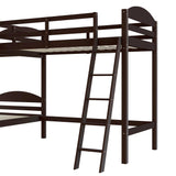 Twin L-Shaped Bunk Bed and Loft Bed - Espresso(OLD SKU :LP000023AAP) - Home Elegance USA