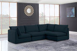 Mackenzie - Modular Sectional 4 Piece - Navy - Fabric - Home Elegance USA